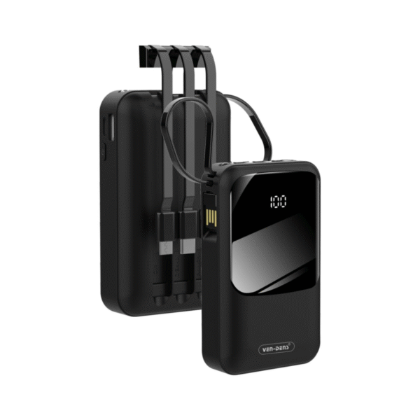 Power Bank 10000mAh 3A Output with 3 Built-in Charging Cables